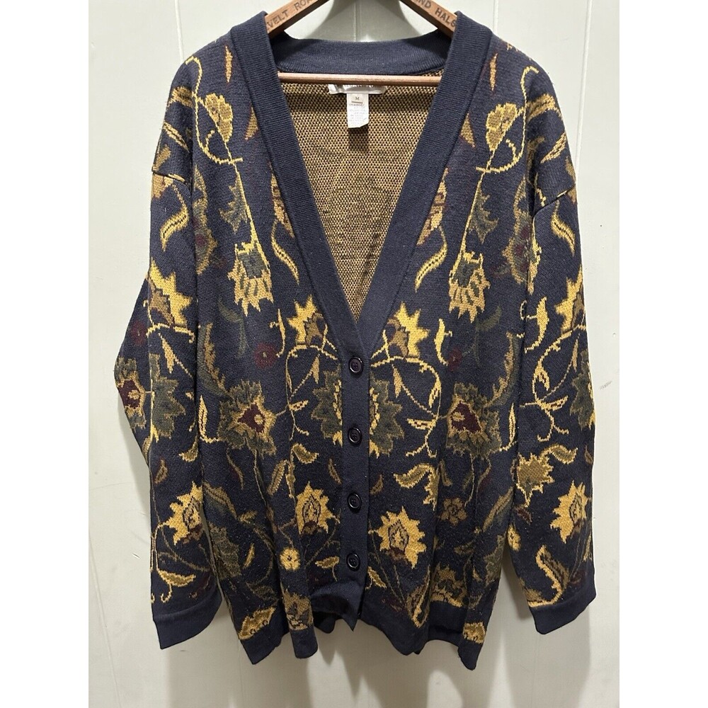 Vintage 90s Jones New York 4 Button Cigar Hugh H. Cardigan Sz Med